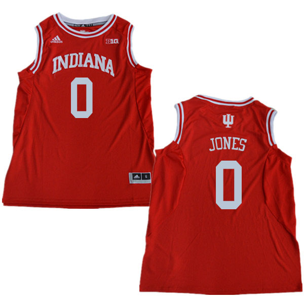 Men #0 Curtis Jones Indiana Hoosiers College Basketball Jerseys Sale-Red - Click Image to Close